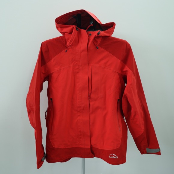 L.L. Bean Rain Jacket Women's XL Red Gore-Tex Pro Shell Hood Water Resistant - Picture 1 of 16